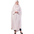 Free size jilbab with nose piece- Light pink